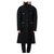 Chanel abrigo con ribete de cuero Negro Cachemira  ref.231881