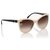 Chanel Brown Cat Eye Tinted Sunglasses Black Beige Plastic  ref.232152