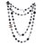 Colar único Chanel Black Gray CC Bead forrado de pérolas Multicor Metal  ref.232246