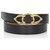 Hermès Cintura Hermes in pelle nera Nero D'oro Metallo Vitello simile a un vitello  ref.232409