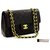 Chanel 2.55 lined flap 9" Chain Shoulder Bag Black Lambskin Purse Leather  ref.232664