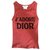 Dior Top Nero Rosso Cotone  ref.232930