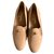 Chanel Flats Beige Leather  ref.233129