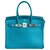 Hermès HERMES BIRKIN 30 Turquoise Chevre PHW Blue Leather  ref.233474