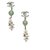 Chanel Silver CC Leaf Drop Earrings Silvery Green Metal Plastic  ref.233775