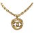 Chanel Gold CC Anhänger Halskette Golden Metall  ref.233802