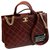 Chanel 26- sacola da série Borgonha Couro  ref.234856