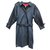 trench coat vintage das mulheres Burberry 38 Azul marinho Algodão Poliéster  ref.235029
