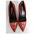Décolleté Pierre Balmain in pelle rossa con dettagli dorati 37 Rosso - vista 2