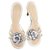Chanel Golden mules with mother-of-pearl camellia Leather  ref.235281
