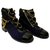 Chanel Ankle Boots Navy blue Suede  ref.235387