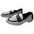 CHANEL Mocassini uomo intrecciati in pelle bianca e nera T44 IT Nero Bianco