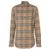 Camisa de algodão elástico com colarinho vintage xadrez BURBERRY Multicor  ref.235797