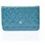 Carteira Chanel em corrente Azul Couro  ref.236126