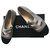 Chanel Mary Jane Ballet Flats Black Grey Leather Satin  ref.236156