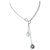 Autre Marque Non signé superbe collier "cravate" or gris et perles Or blanc Bijouterie argentée  ref.236351