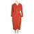 Escada Patterned silk dress Red Orange  ref.236360