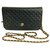 Wallet On Chain Chanel WOC - Brieftasche an Kette Schwarz Leder  ref.236379