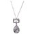 Chanel Silver CC Rhinestone Teardrop Pendant Necklace Silvery Metal Plastic  ref.236552