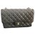 Chanel Timeless jumbo Black Silver hardware Leather  ref.236744
