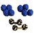 Autre Marque 3 paires de boutons de manchette en passementerie élastique Bleu Jaune Bleu Marine  ref.237181