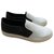 Chanel Zapatillas Negro Blanco Cuero  ref.237207