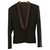 Black Ribbed Isabel Marant Jacket with Leather Lapels Wool  ref.237234