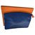 Hermès Pochettes Cuir Bleu Orange  ref.237293