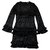 Chanel SS20 Robe en tricot à volants CC Viscose Noir  ref.237436