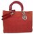Dior Sacs à main Nylon Rouge  ref.237550