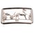 Fibbia per cintura Hermès Calèche in metallo argentato palladio Argento  ref.237577