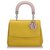Dior Yellow Mini Be Dior Leather Flap Bag Pink Pony-style calfskin  ref.237612