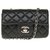 Splendid Chanel Timeless Extra mini rectangle handbag in black nappa leather, Garniture en métal argenté, new condition!  ref.237957