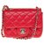 Timeless Splendid Mini chanel handbag in red caviar leather, Garniture en métal argenté, Very good condition!  ref.237958