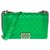 Hervorragende Chanel Boy alte mittelgroße Handtasche in limitierter Auflage aus grünem gestepptem Leder, Garniture en métal argenté  ref.237959