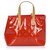 Louis Vuitton Red Vernis Reade PM Braun Rot Hellbraun Leder Lackleder  ref.237972