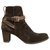 size Heschung boots 38,5 Dark brown Deerskin  ref.238089