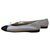 Chanel Zapatillas de ballet Negro Blanco Cuero  ref.238715