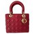 Lady Dior Dior Cuir Rouge  ref.238755