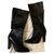 Balenciaga rodilla alta, bota de piel con tacón Negro Cuero  ref.238761