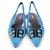 Balenciaga Blue BB Slingback Velour Flats Azul Azul claro Cuero Terciopelo Becerro Paño  ref.239210