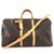 Louis Vuitton Keepall 55 Bandouliere Monogram Canvas Brown Leather  ref.239291