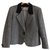 Chaqueta de lana con cuello de terciopelo negro Yves Saint Laurent Gris  ref.239471