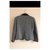Wolljacke mit schwarzem Samtkragen Yves Saint Laurent Grau  - Ansicht 2