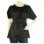 MONCLER T-Shirt Nera Girocollo Camicetta manica corta elasticizzata top tg S Nero Cotone  ref.239577