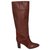 Chloé Boots Dark red Suede Leather  ref.239602