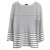 Chanel Pearl Shoulder Stripe Sweater Cream Cotton  ref.239648