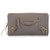 Balenciaga Portefeuille long en cuir à bord métallique classique gris Veau façon poulain  ref.239753