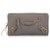 Cartera larga de cuero con borde metálico clásico gris Balenciaga Becerro  ref.239788