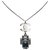 Chanel Grau CC Stein Anhänger Halskette Metall  ref.239817